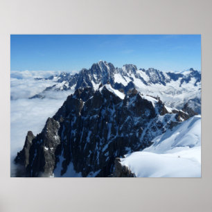 Poster Zona de Chamonix dos Alpes franceses