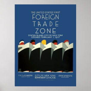 Poster Zona de comércio externo WPA dos E.U. øs do art