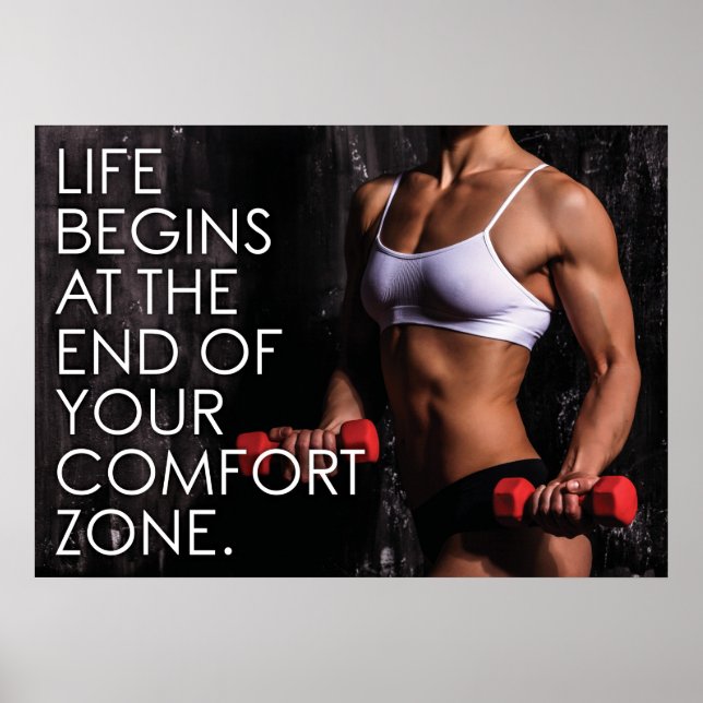 Poster Zona de conforto - Motivação de Workout Feminina (Frente)