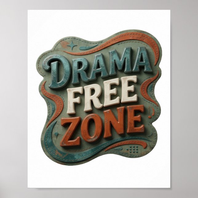 Poster Zona de Drama Azul SEM DRAMA (Frente)