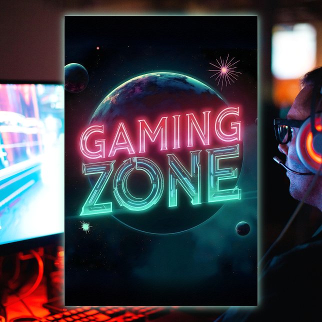 Poster Zona de Jogos Espaço Moderno Planetas (Criador carregado)