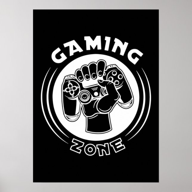 Poster Zona de jogos, Mancave - Engraçado jogador de víde (Frente)