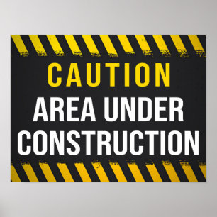 Poster Zona De Precaução Em Construção