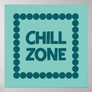 Poster Zona de Relaxamento Azul Ousado, Decoração de Quar