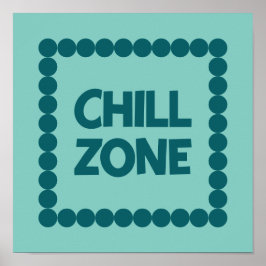 Poster Zona de Relaxamento Azul Ousado, Decoração de Quar