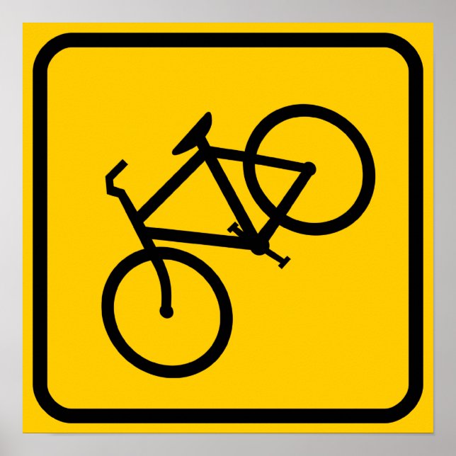 Poster Zona de Travessia de Bicicletas (Frente)
