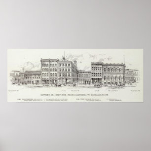 Poster Zona leste Califórnia e Sacramento da bateria