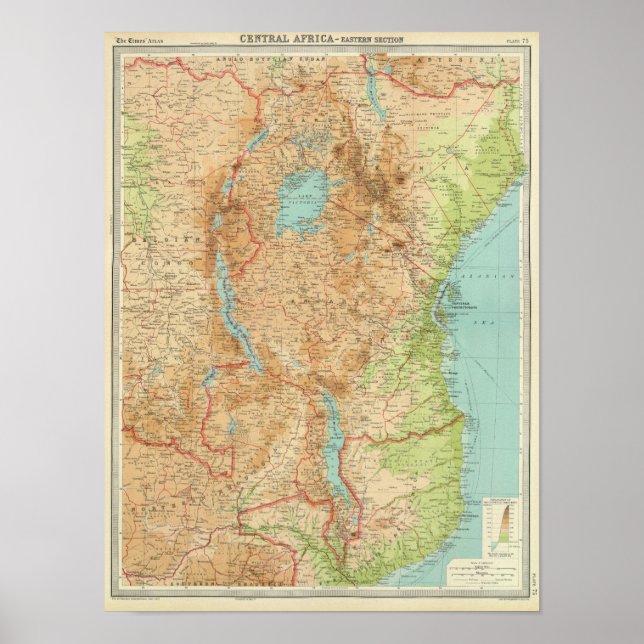 Póster Zona leste da África Central (Frente)