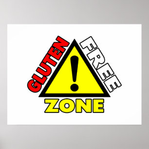 Póster Zona Livre de Glúten (doença celíaca - alergia ao