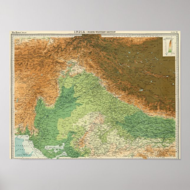Póster Zona noroeste da Índia (Frente)