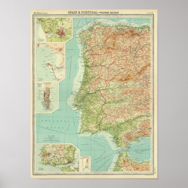 Póster Zona oeste da espanha e Portugal (Frente)