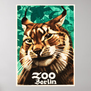 Poster ZOO BERLIN Alemanha Jardim Zoológico 1930 Viagem