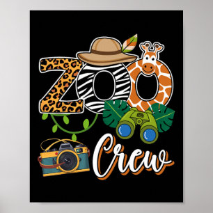 Poster Zoo Giraffe Crew Safari Animal Zoo Crianças Fie
