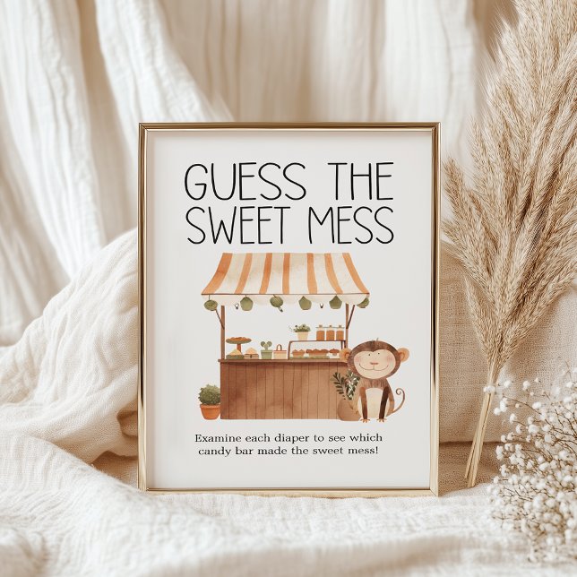 Poster Zoo Safari Animal Chá de fraldas Parece Doce Mess (Criador carregado)