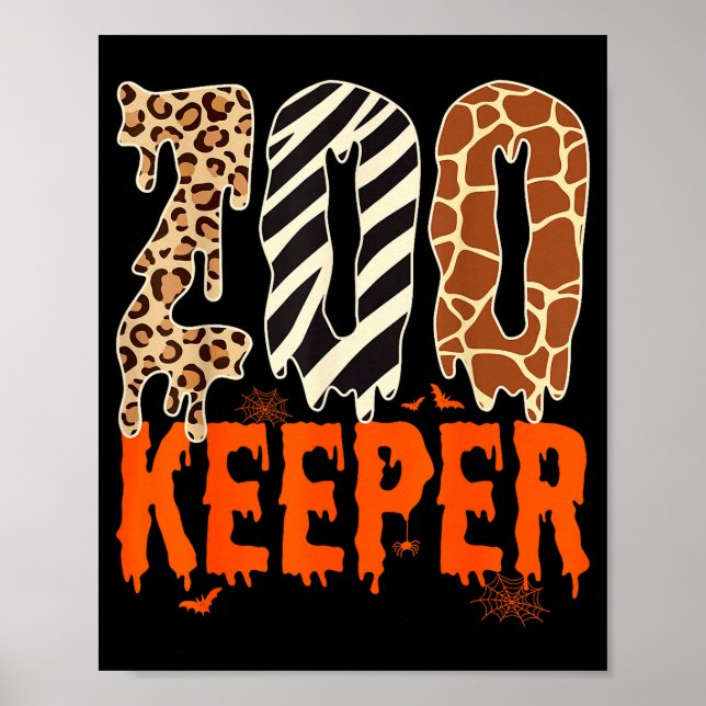Poster Zookeeper Funny Halloween Costume Zoo Keeper Anima (Frente)