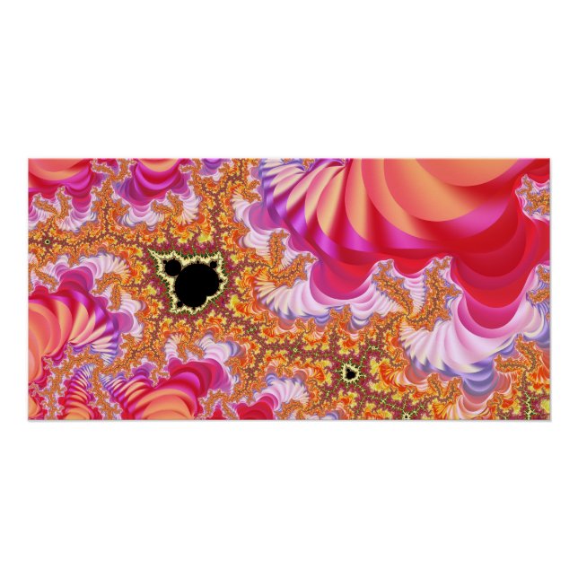 Póster Zoom de Fractal Rosa Bege (Frente)