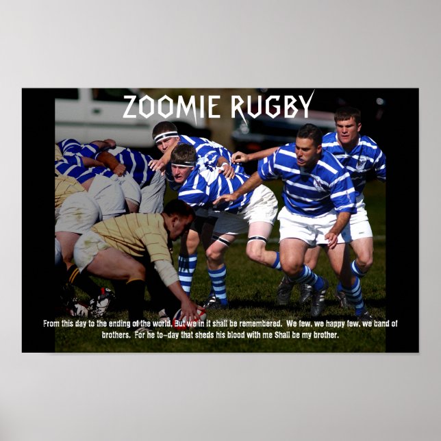 POSTER ZOOMIE RUGBY (Frente)