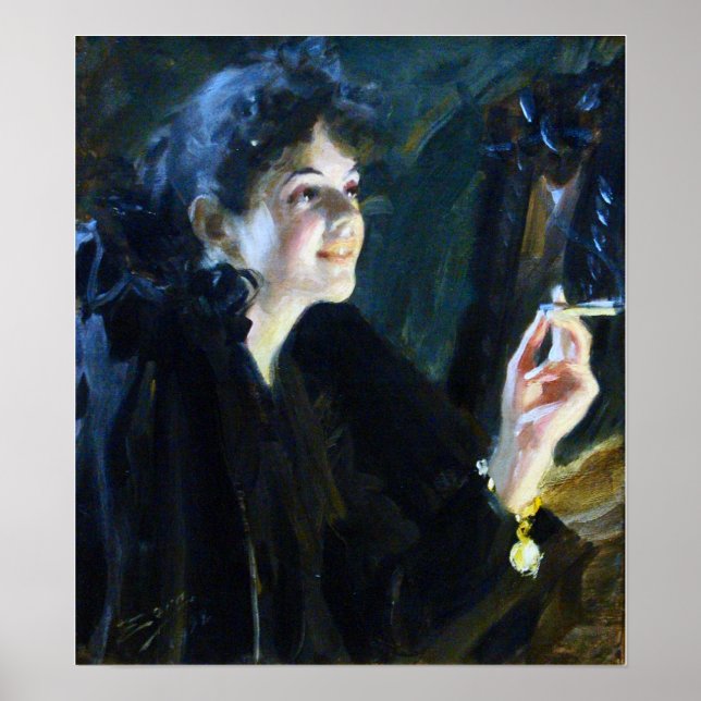 Poster Zorn - A Menina, Cigarro 1892 (Frente)