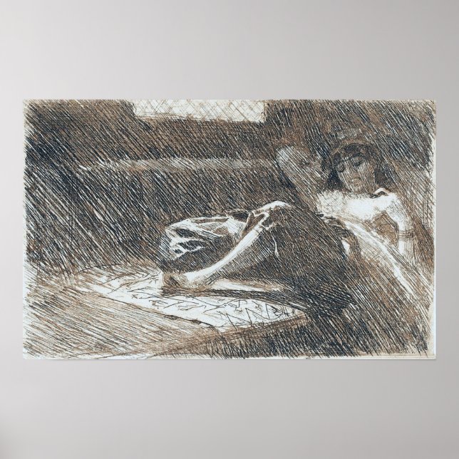 Poster Zorn - Odalisca Adormecida 1886 (Frente)