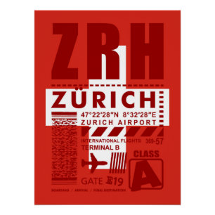 Póster ZRH Aeroporto de Zurique