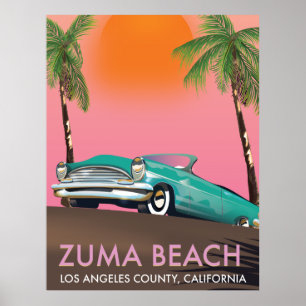 Poster Zuma Beach Los Angeles County California