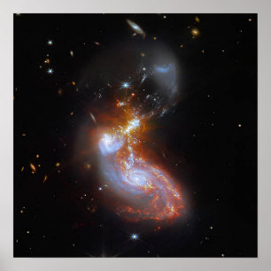 Poster ZW 96 Fusão de galáxias JWST