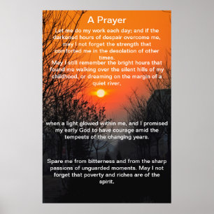 Posters alaranjados de uma passagem da oração