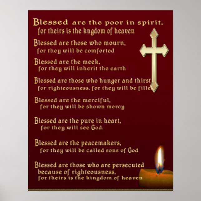 Posters Cristãs Beatitudes (Frente)
