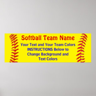 Posters customizáveis do softball seus texto e