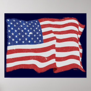 Posters da bandeira americana do vintage