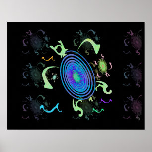 Posters da tartaruga de mar da dança