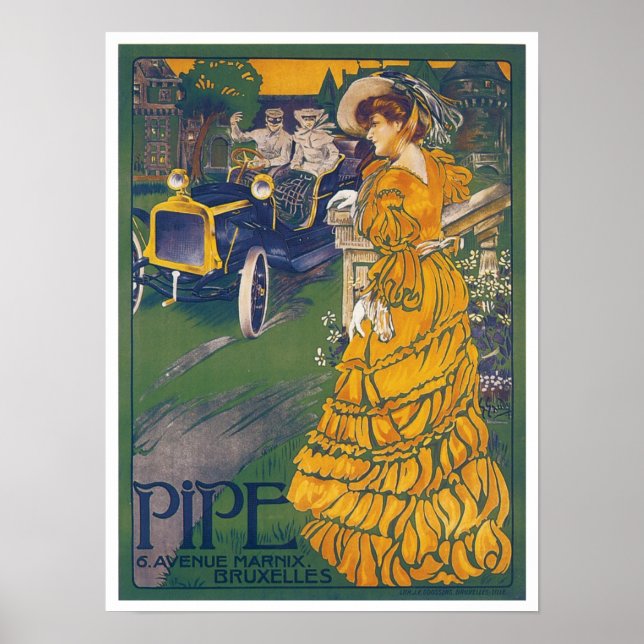 Posters de Anúncios Impressos do Pipe Automobile (Frente)