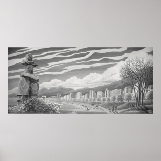 Posters de Arte Vancouver Impressões Inukshuk (Frente)