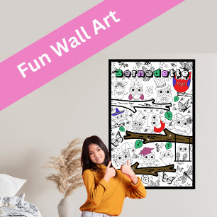 Posters de Coloração de Coruja Gigante de Nome Per