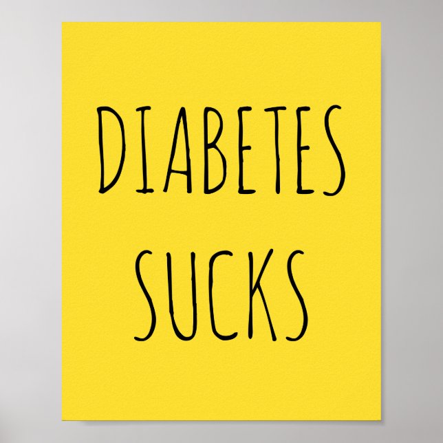 Posters de diabetes amarela (Frente)