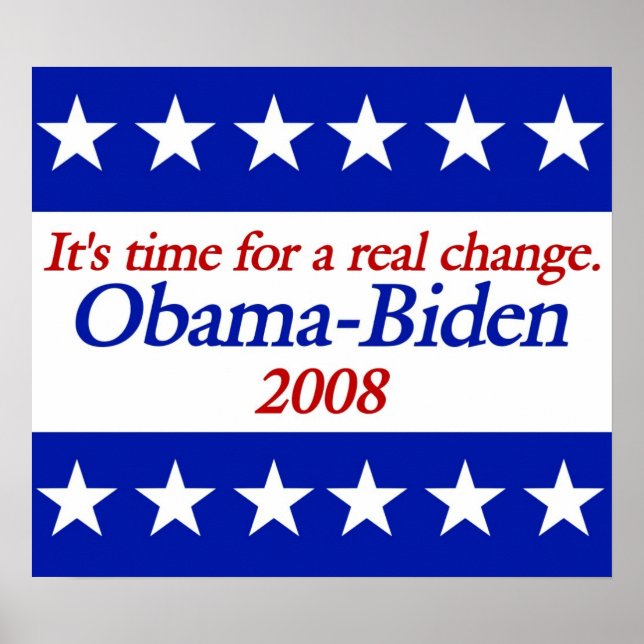 Posters de Obama Biden Real Change (Frente)