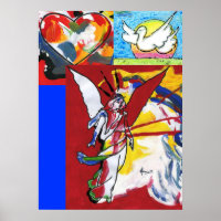 Posters de pintura descendente de Dove Cardíaca e 