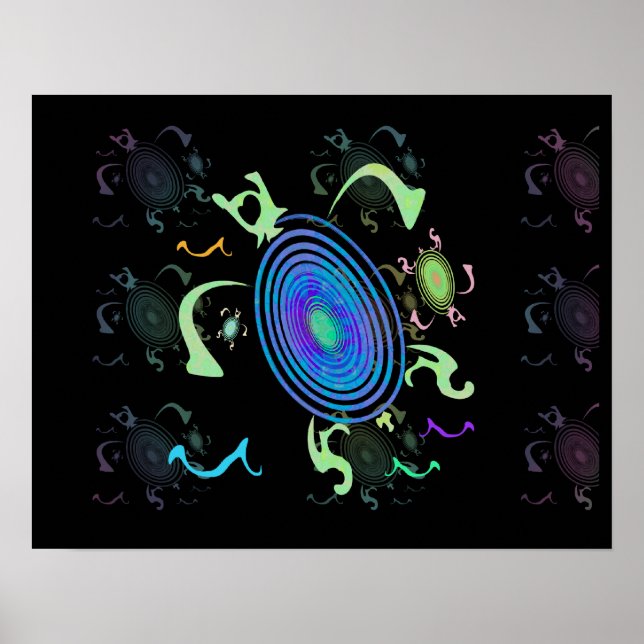 Posters de tartaruga do mar dançante (Frente)