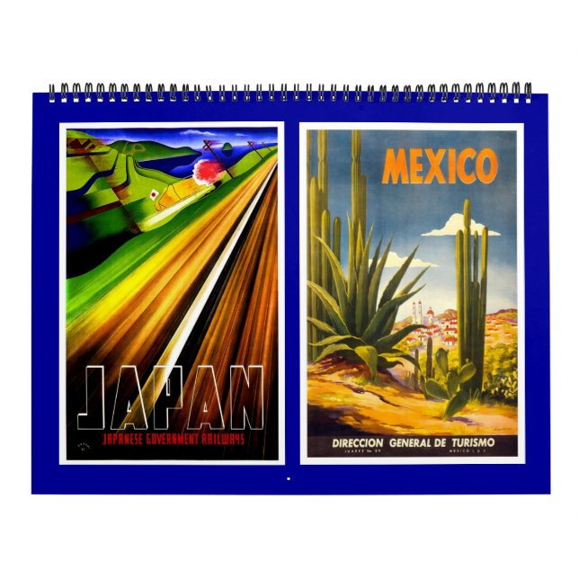Posters de Viagens vintage de Calendário (Capa)