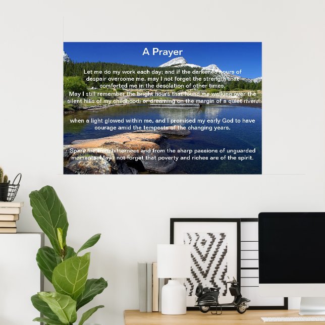 Posters de Vista de Montanha de Oração (Escritório em casa)