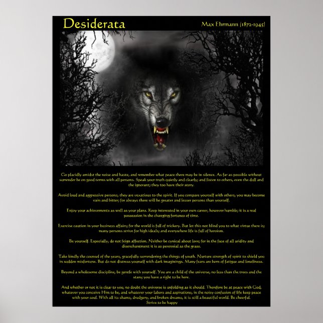 Posters Desiderata Werewolf (Frente)