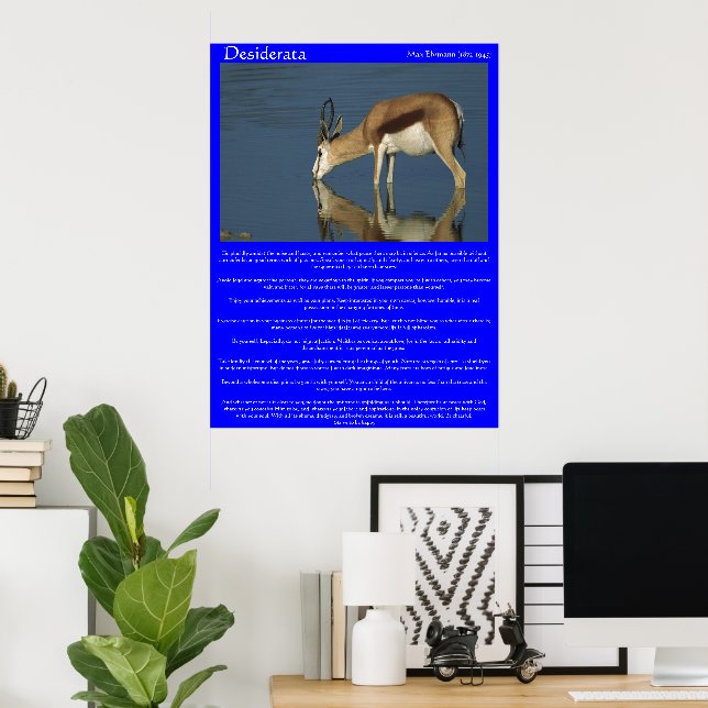 Posters do Bebendo de Antílope Desiderata (Escritório em casa)
