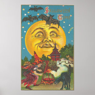 Posters do clássico dos cartões do Dia das Bruxa
