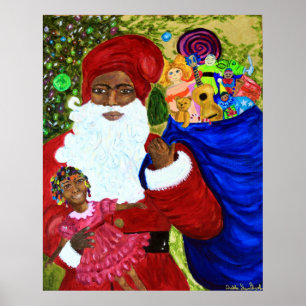 Posters do Pai Natal Negro - Presentes - Arte - Af