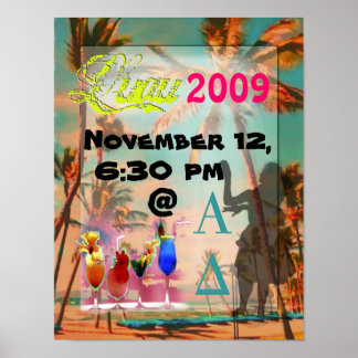 Posters do partido Luau vintage hawaiian Beach
