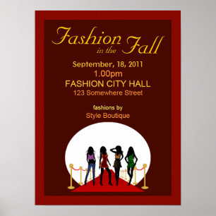 Posters do vermelho do desenhista do desfile de