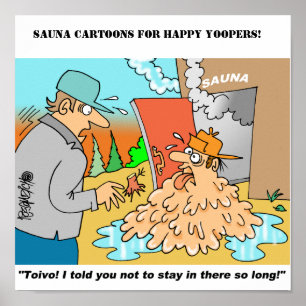 Posters dos desenhos animados da sauna que
