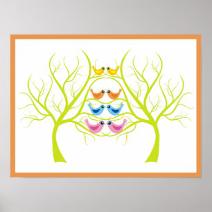 Posters dos pássaros do amor
