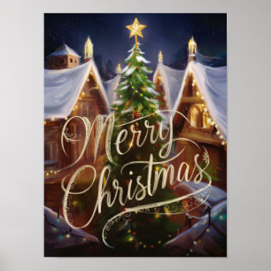 Posters e Impressões de pintura de óleo de Natal #