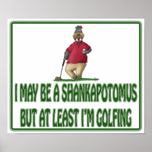 Posters Engraçados de Golfe: Shankapotomus Hippo